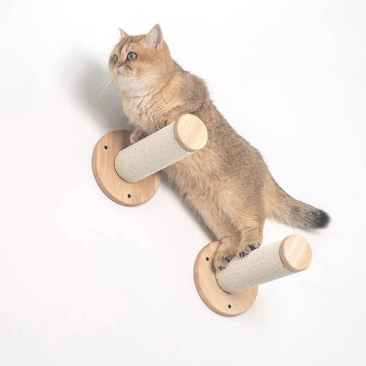 Wall-Mounted Cat Furniture with Hammock, Scratcher & Perches
