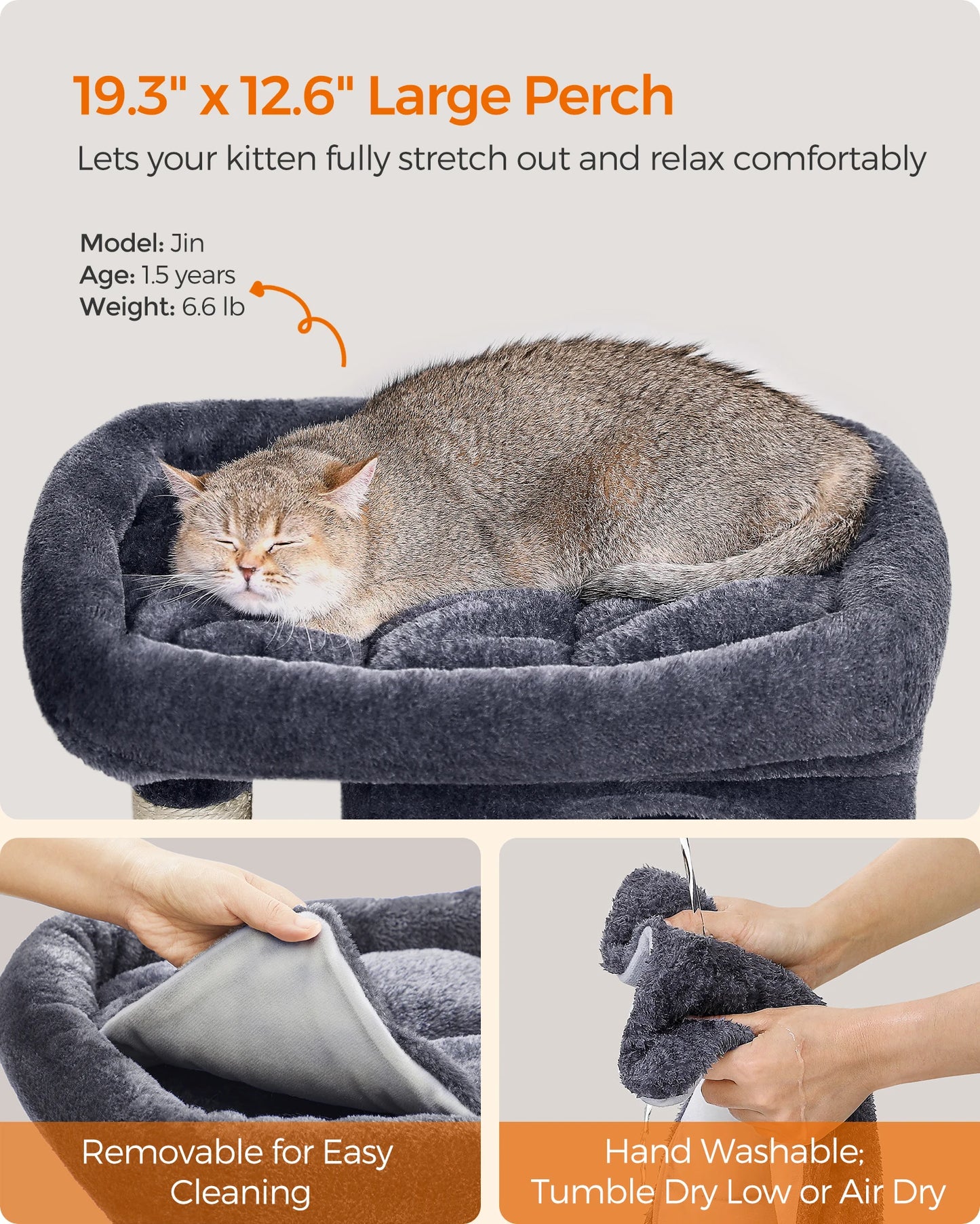 Feandrea 29" Cat Tree with Condo, Perch & Scratching Posts