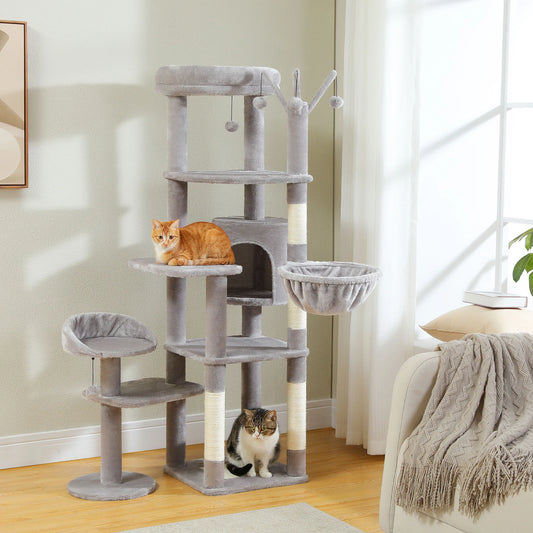 Multi-Level Cat Tree Tower with Hammock, Perches & Condo